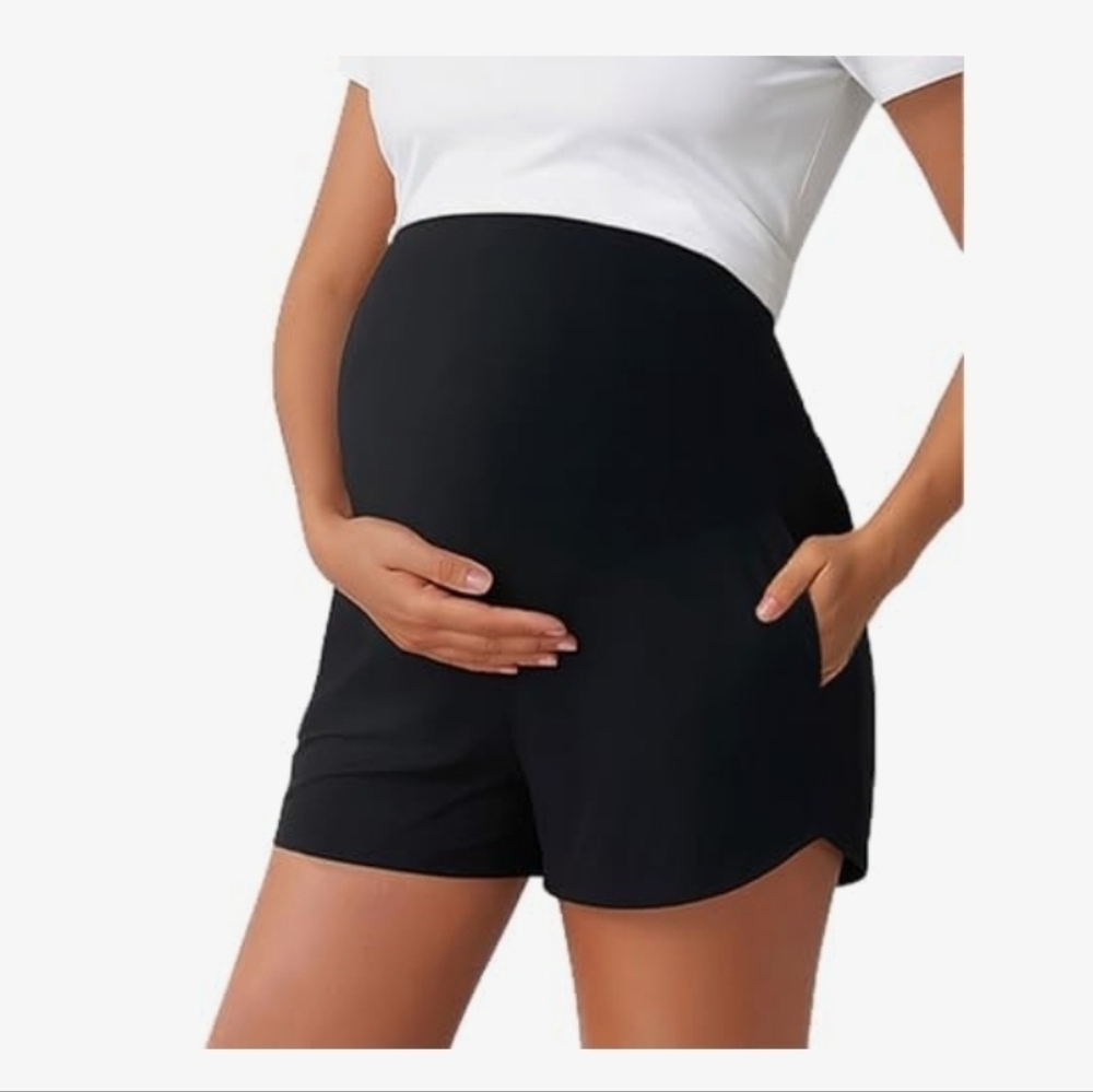 Black Maternity Shorts